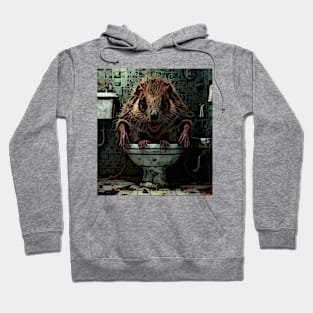 watercolor groundhog toilet time Hoodie